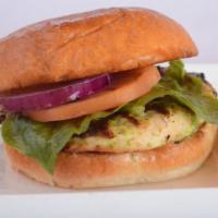 Classic Chicken Hamburger · All natural, 6 oz. chicken breast (fresh, not frozen) on a brioche bun. Tomato, red onion, l...