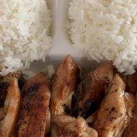 Large Bbq Chicken · Includes two scoops of rice and one macaroni salad.