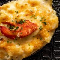Lobster Mac & Cheese · Lobster claws, macaroni noodles, creamy sauce, Cheddar, Parmesan & Gruyere cheese's - baked ...