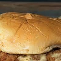 Ranch Chicken Sandwich · 1/3 lb. sliced smoked chicken breast topped with ranch sauce on a toasted bun.
