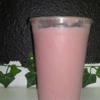 Tickle Me Pink · Strawberry, pineapple, low-fat yogurt, vanilla soy milk.