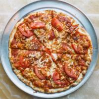 Margherita Pizza · Red sauce, Mozzarella Cheese, Basil sprinkles.