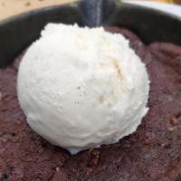 Cast Iron Black & White Cookie · Vegetarian. Gooey triple chocolate cookie, and vanilla gelato.
