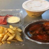6 Wings Meal · Six Wings with fries and can soda
with side of Ranch