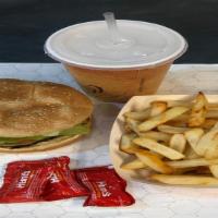Becon Cheese Burger Meal · Sesame bun with mayo,mustard,ketchup with lettuce,onion,tomato ,pickle and  meat patty with ...