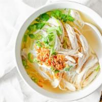 Pho Ga · Rice noodle soup with chicken.