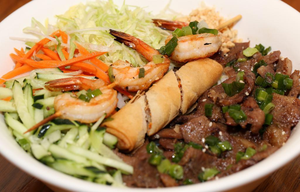 Special Vermicelli · Grilled pork, grilled shrimp and egg roll.