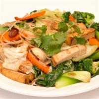 Stir-Fried Noodles With Tofu And Vegetables · Rice Noodles/Egg Noodles with Tofu, Broccoli, Mushroom, Carrot, Celery, Cabbage, Green Leaf ...