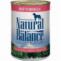 Natural Balance Ultra Premium Beef Formula Canned Dog Food, 13-Oz · Size: 13-oz, Beef, Beef Broth, Beef Liver, Potatoes, Carrots, Brown Rice, Oat Bran, Canola O...