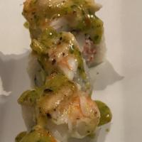 Ichi · House crab, avocado, cucumber, seared shrimp and baked sauce, sweet chili cilantro sauce. Co...