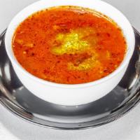 Tomato Soup · Cup of our house made tomato soup. A little chunky and a little creamy.