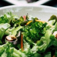 Fall Salad & Soup Combo · Medium Fall salad - Lettuce, sliced apples, gorgonzola, toasted pumpkin seeds & pecans with ...