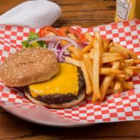 Maya'S Original · 1/2 lb. giant Angus burger, lettuce, tomato, red onion, American cheese and mayo.