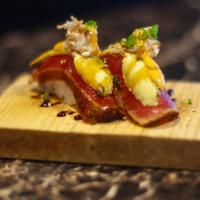 Garden Of The Gods · Seared tuna topped with avocado and crab
