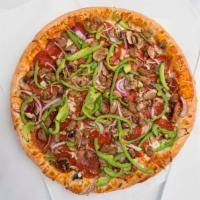 14'' Large Good Deal Pizza · Pepperoni, italian sausage, red onions, green peppers, fresh mushrooms and extra mozzarella ...