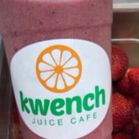 Kwench Smoothie · Banana, strawberry, blackberry, raspberry, pineapple, apple juice