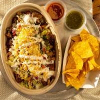 Bowl · A choice of rice, beans, meat, salsa, cheese, sour cream with a variety of condiments served...