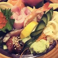 Chirashi Bowl · chefs choice of fish on a bed of sushi rice