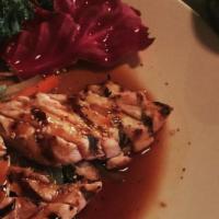 Chicken Teriyaki · Colorado free range chicken grilled with teriyaki and wok tossed vegetables