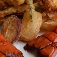 Lobster Tempura Entree · served with vegetables lightly battered and fried + dipping sauce