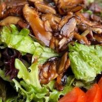 Shiitake Mushroom Salad · sauteed mushrooms over field greens + soy vinaigrette
