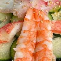 Sunomono Salad · octopus, shrimp, crab, cucumber and wakame + soy vinaigrette