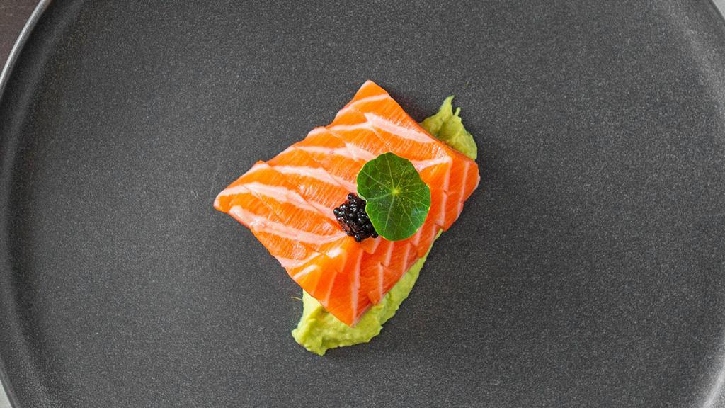 Salmon Ginger* · Atlantic Salmon served with Siberian Caviar and avocado puree. Consumption of uncooked meat, poultry, eggs or seafood may the risk of foodborne illness. Alert your server if you have special dietary requirements.