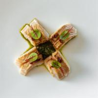 Sable Fish* · Torched Sable served with scallion puree and garlic chili oil. Consumption of uncooked meat,...