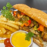 Vegan Cheesesteak With Fries (Combo ) · Vegan Steak patties grilled with onions, Bell peppers, mushrooms with side of French fries C...