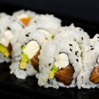 Philly Roll · Salmon, cream cheese, avocado.

This item may contain raw or undercooked ingredients or may ...