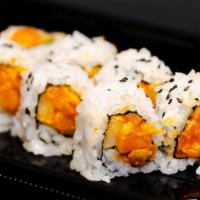 Spicy Salmon Roll · Spicy salmon, cucumber.

This item may contain raw or undercooked ingredients or may be cook...