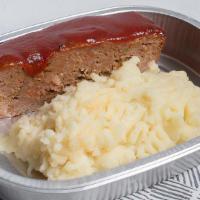 Meatloaf & Mashed Potatoes Single · Served ready to heat–Our classic meatloaf paired with creamy mashed potatoes