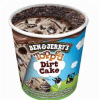 Dirt Cake Ben & Jerry'S Ice Cream Pint · Vanilla Pudding Ice Cream with Chocolate Sandwich Cookies & Chocolate Cookie Swirls Topped w...
