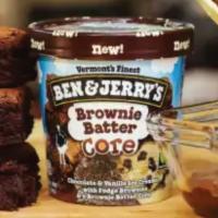 Brownie Batter Ben & Jerry'S Ice Cream Pint · Chocolate & Vanilla Ice Creams with Fudge Brownies & a Brownie Batter Core