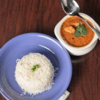 Chicken Tikka Masala · Peace of marinated chicken cooked in spiced creamy source.