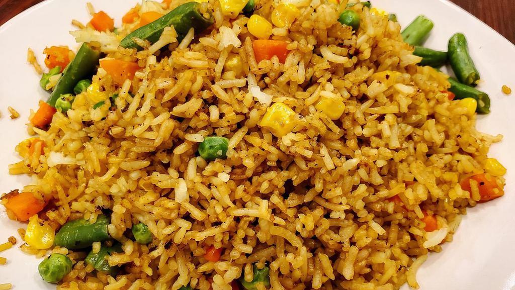 Bhuteko Bhat  · Gluten free. Fried rice prepared with mixed vegetable in a blend of five spices.