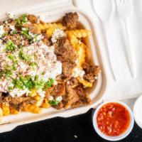 Gyro Fries · Lamb & Beef Topped With Greek Fries.