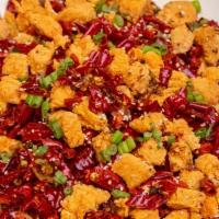 (Boneless) Chongqing Chicken With Chili Pepper/ 无骨无骨辣子鸡 · One of the most popular dishes from Sichuan served in boneless style, fried until crispy sau...