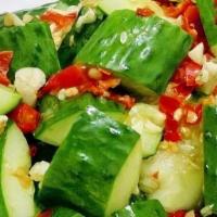 涼拌拍黃瓜 Cucumber Salad · Please choose hot and spicy or sweet and sour vinaigrette dressing  

(may contain sesame se...