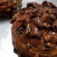 Pecan Sticky Bun: 5Oz · Sweet crispy croissant dough is baked upsidown with pecans, caramel and cinnamon to create t...