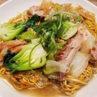 Chicken Pan Fried Noodle · House-made noodle, Red Bird chicken, napa, bok choy, bamboo, scallion, oyster sauce.