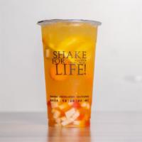 Top Fruit Tea · Combination of Strawberry, Pineapple and Passion Fruit + Jasmine Green Tea. It's really good.