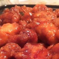 Orange Flavored Chicken · Chunks of chicken deep-fried in crispy and sautéed with orange flavor sauce. Served with whi...