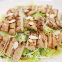 Oriental Chicken Salad · Grilled Chicken Breast with Salad, Almonds, and Rice Noodles