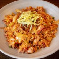 Fried Rice · Shrimp, beef, pork, chicken, kimchi and bacon, tofu.