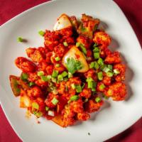 Gobi Chilly · Cauliflower cooked with chilly paste sauce