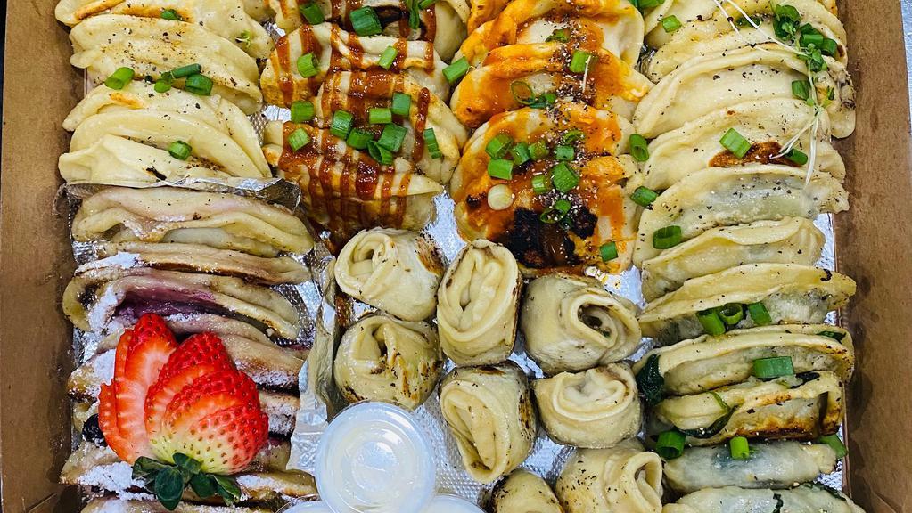 Party Platter · The Party Platter feeds up to 8 people and includes 8 each of our seven scrumptious flavors!