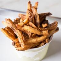 Seasoned Fries · Handcut fries tossed in our house seasoning blend. Served with a side of ketchup.