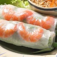 Gỏi Cuốn · Salad rolls (shredded lettuce, vermicelli noodle, with pork, shrimp and served with peanut s...