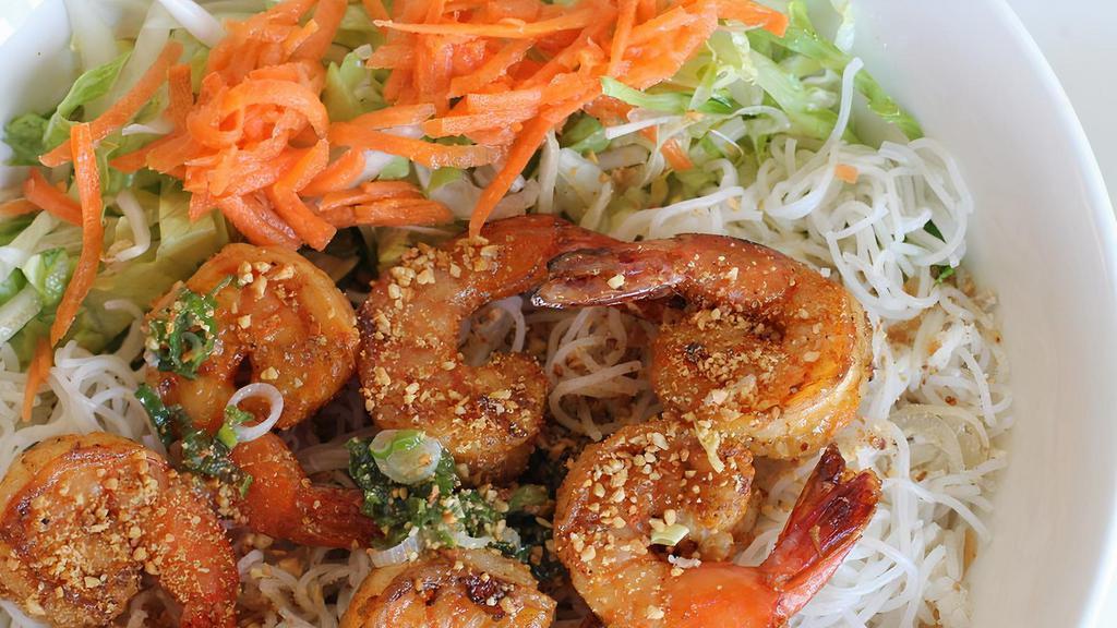 Bun Tom Nuong · Vermicelli noodle with charbroiled shrimp.